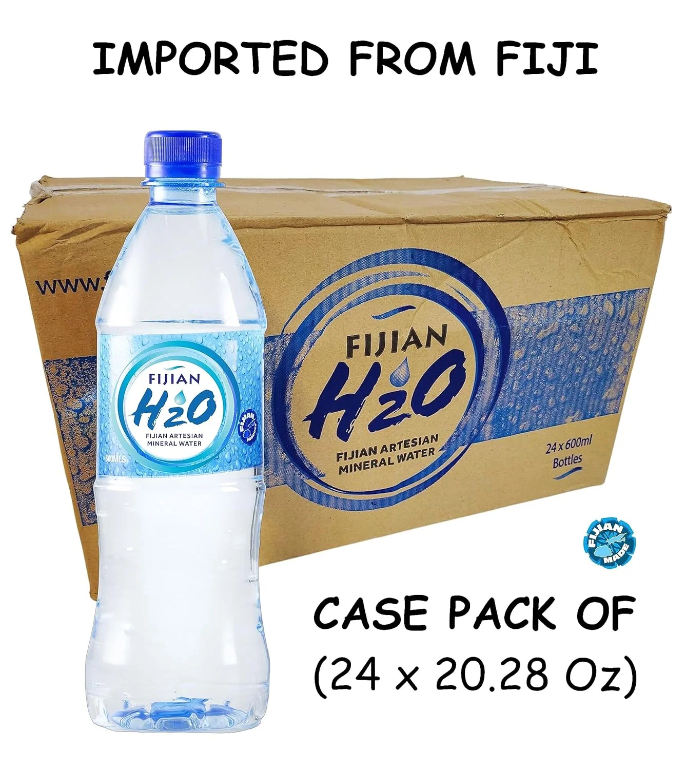 New! Fijian H20 Natural ARTESIAN Mineral Water Case Pack of 24 (20.28 Oz Bottle) Discover Fiji's Finest H20, Naturally High pH & SMOOTH TASTE