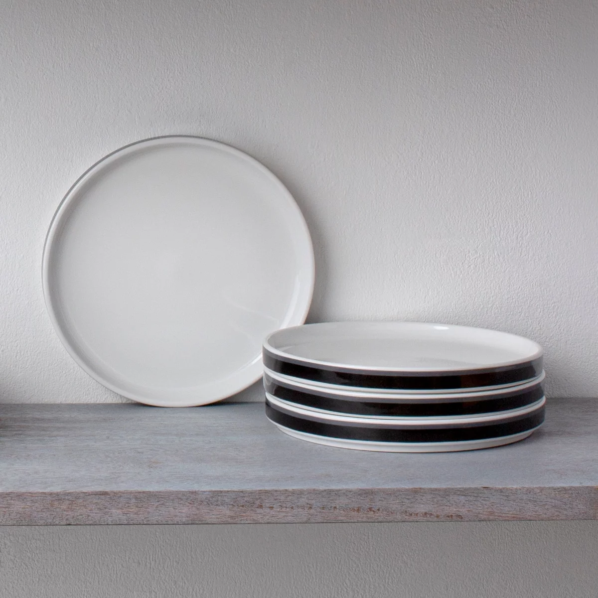 Noritake ColorStax Stripe Black Set of 4 Stax Salad Plates
