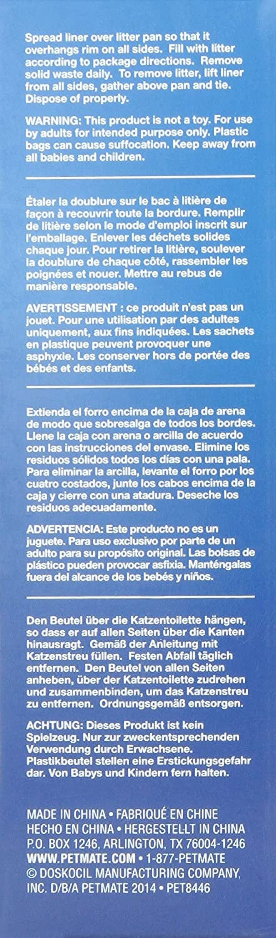 Petmate Booda Clean Step Cat Litter Box Dome Replacement Litter Box Liners- Jumbo