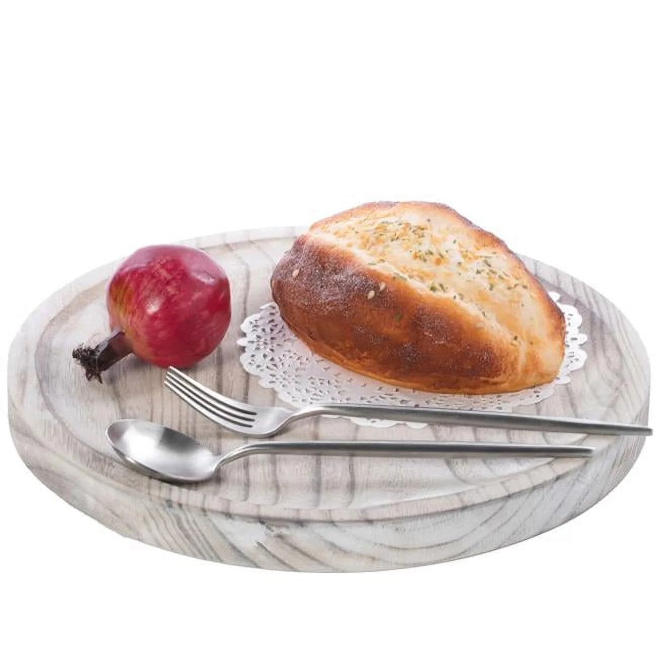 1 x 11.75 x 11.75 in. Vintage Raw Wood Charger Round Display Tray, Gray