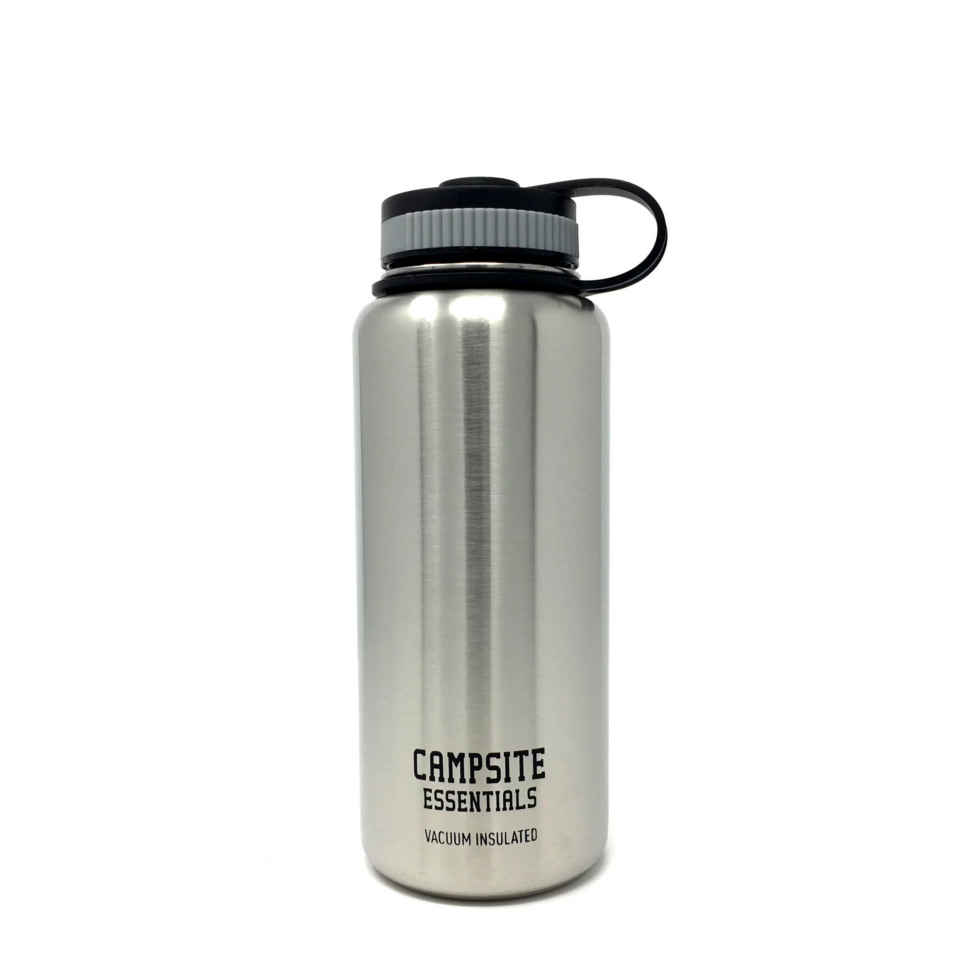 Campsite Essentials 32oz Wide Mouth Insulated Bottle, Brushed Stainless