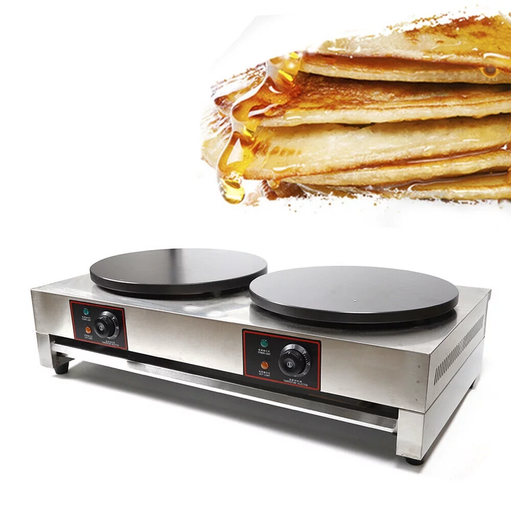 Double-Head Crepe Maker, Commercial Electric Crepe Pancake Maker Griddle