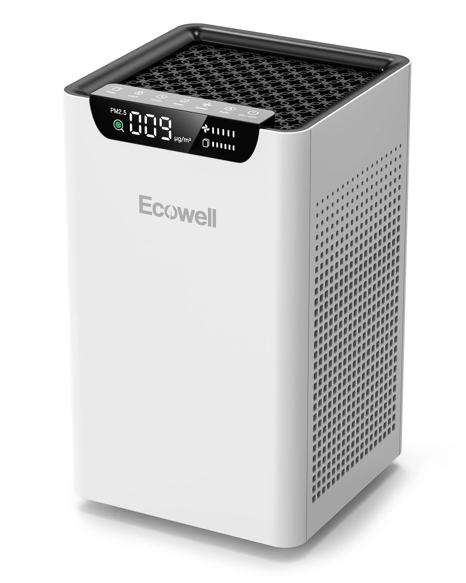 ECOWELL Air Purifiers for Large Room with H13 True HEPA Filter, PM2.5 Monitor, 24 dB Quiet Sleep Mode Air Cleaner Clean 99.97% of Dust, Smoke, Odor, EAP260