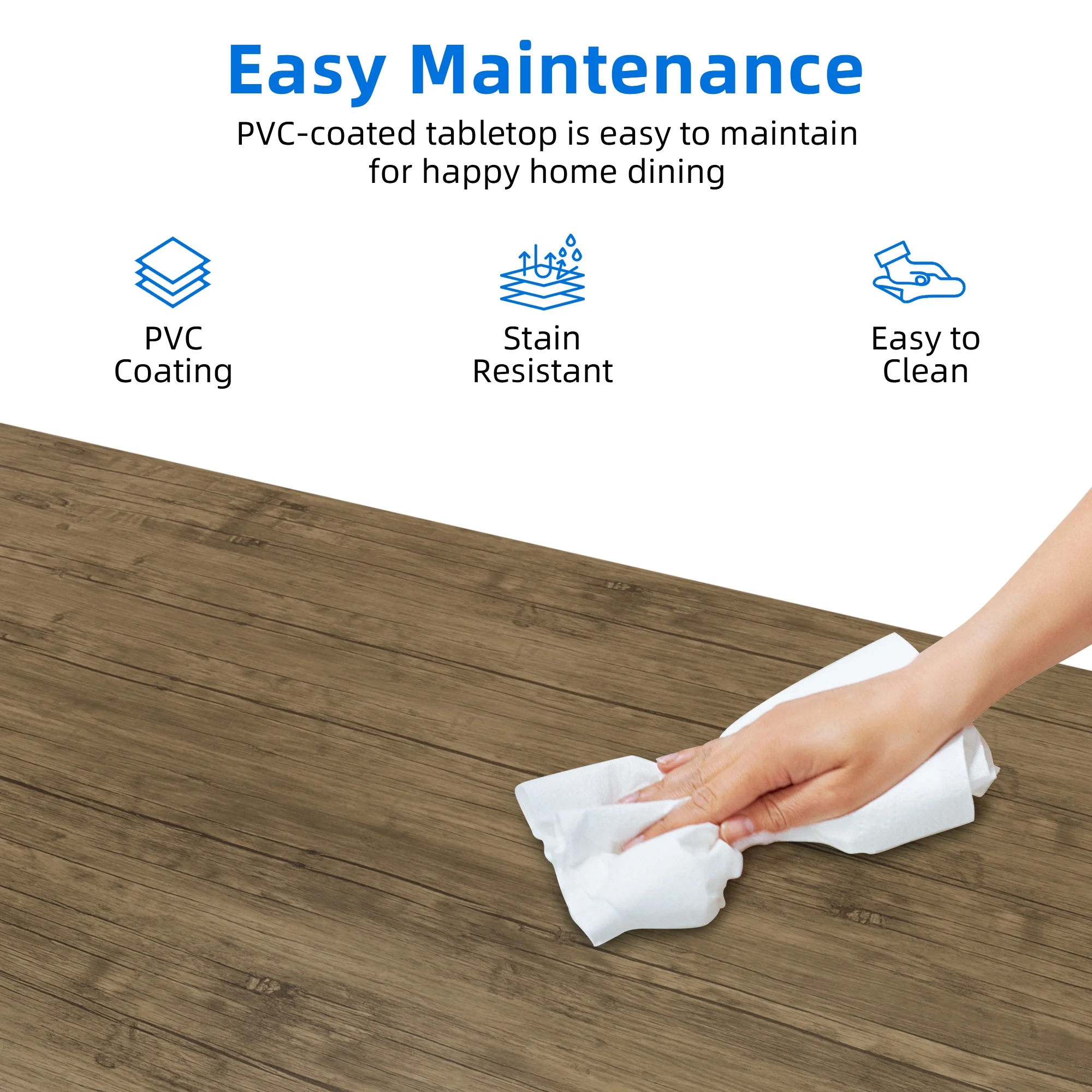 Dextrus 5 Piece Dining Set, Modern Wood Metal 42