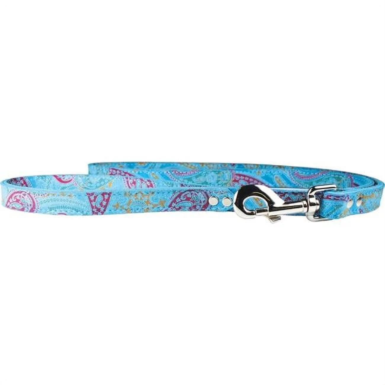 Leather Brothers 6255-TQ Paisley Dog Leash, Blue