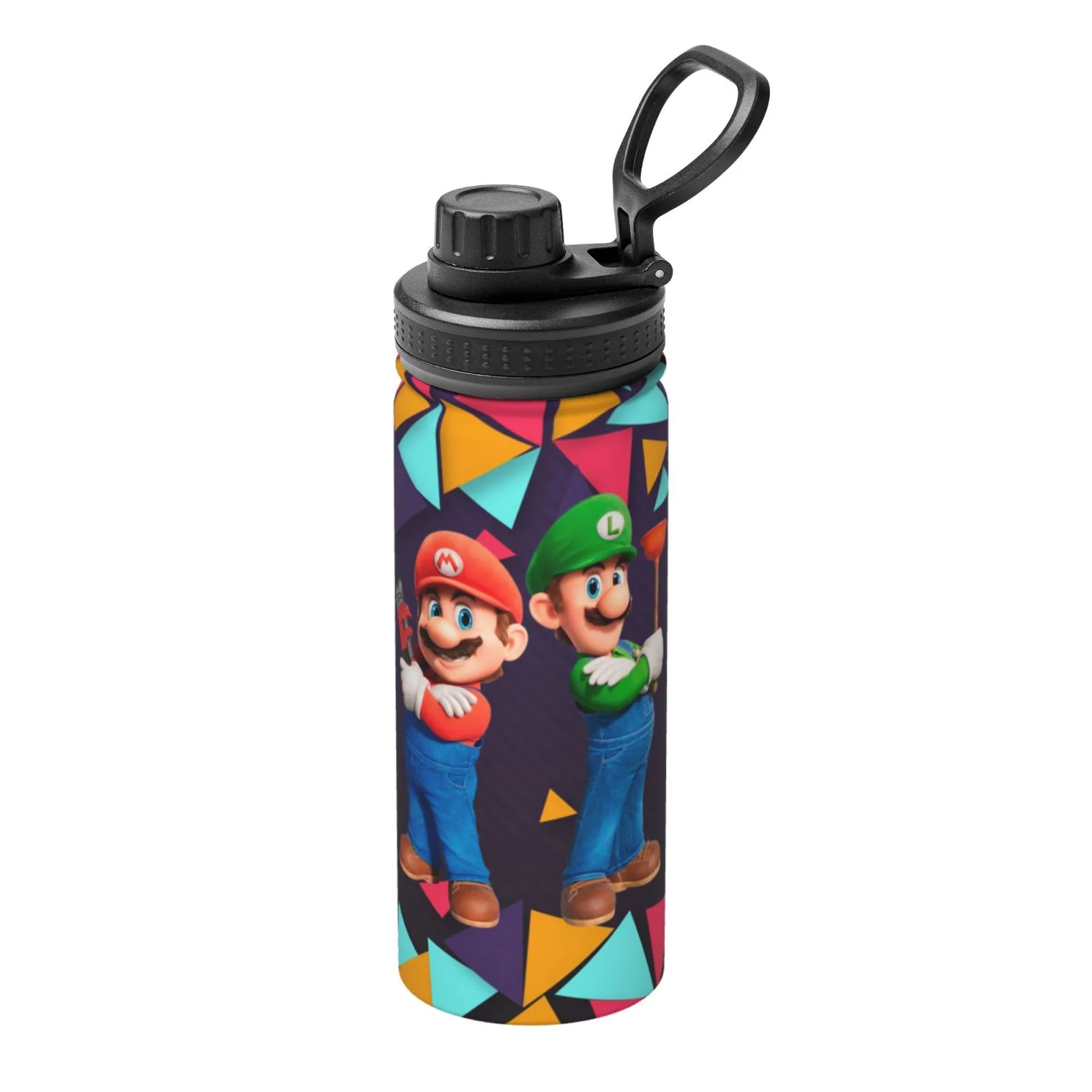 Mario And Luigi Unisex Sports Insulated Water Bottles Kettle Stainless Steel Portable Cup 18OZ For School Travel Gym Running