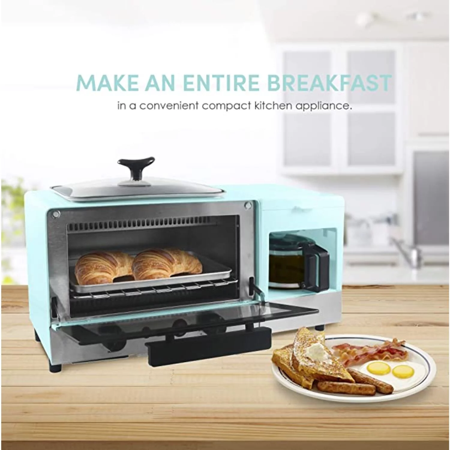 Elite Gourmet New Collection 3-in-1 Multifunctional Breakfast Center, Toaster Ovens.