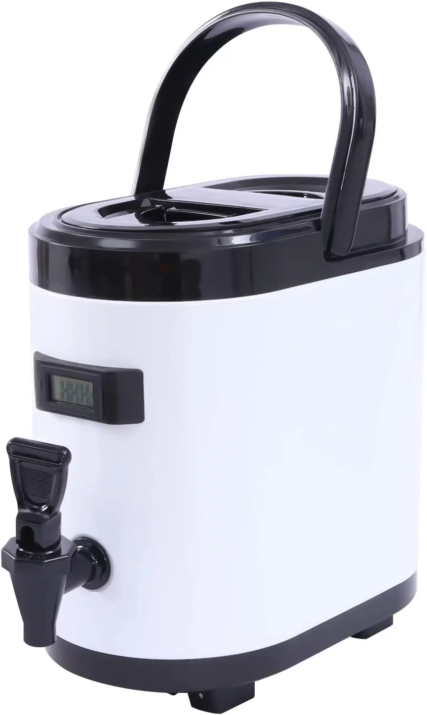 Miumaeov 6L 1.6gal 304 Stainless Insulated Beverage Dispenser Hot Cold Drink Dispenser