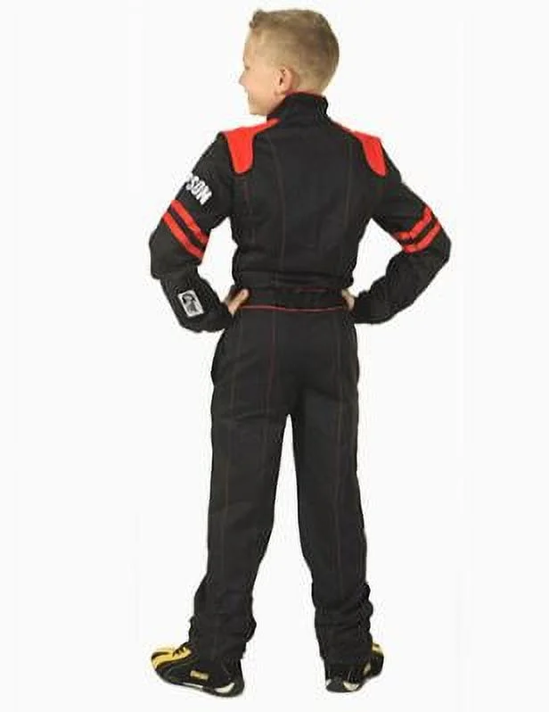 Simpson Racing LY23271 Legend II (SFI-1) Racing Suit - Youth Medium - Black/Red