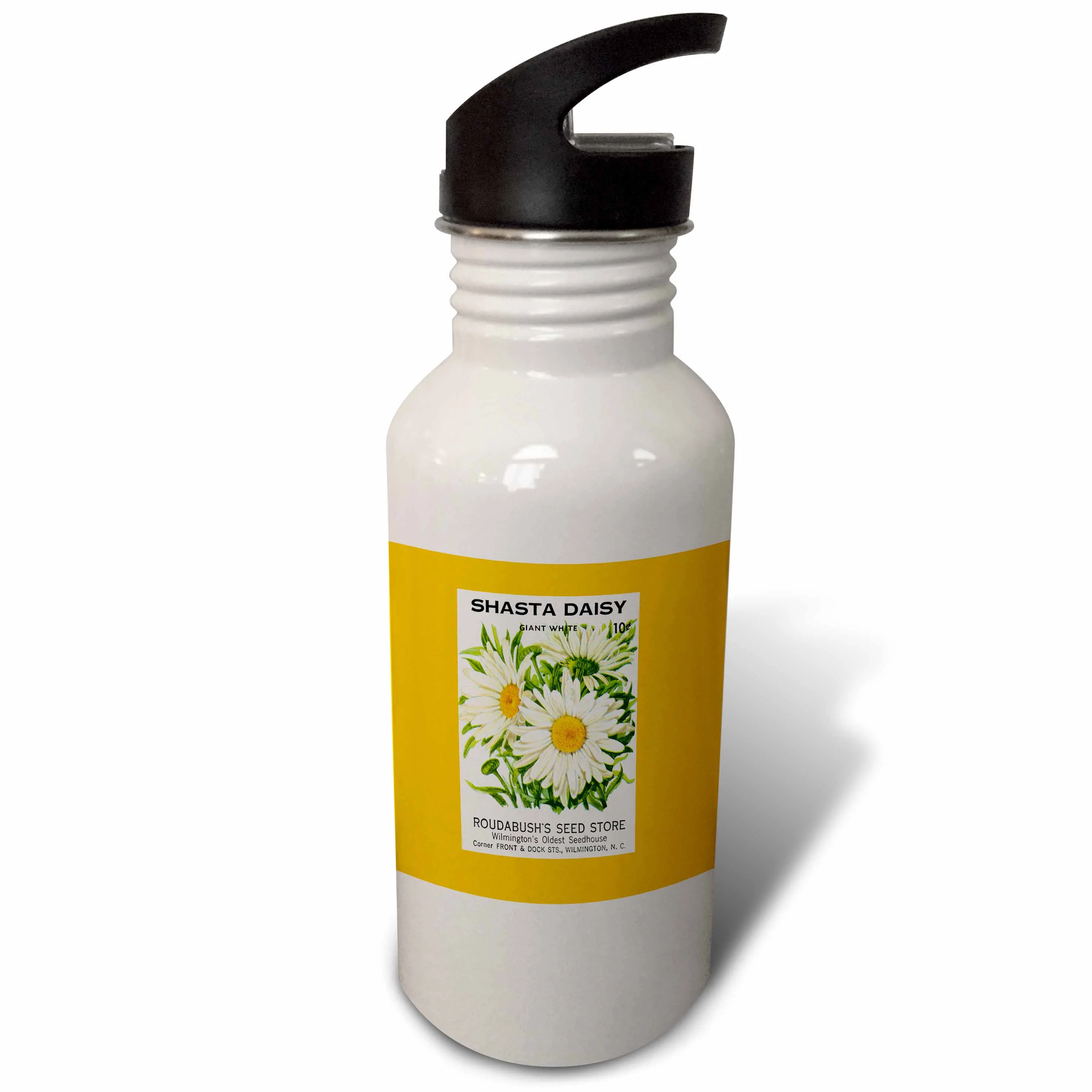 Shasta Daisy Giant White Seed Packet Reproduction 21 oz Sports Water Bottle wb-170807-1