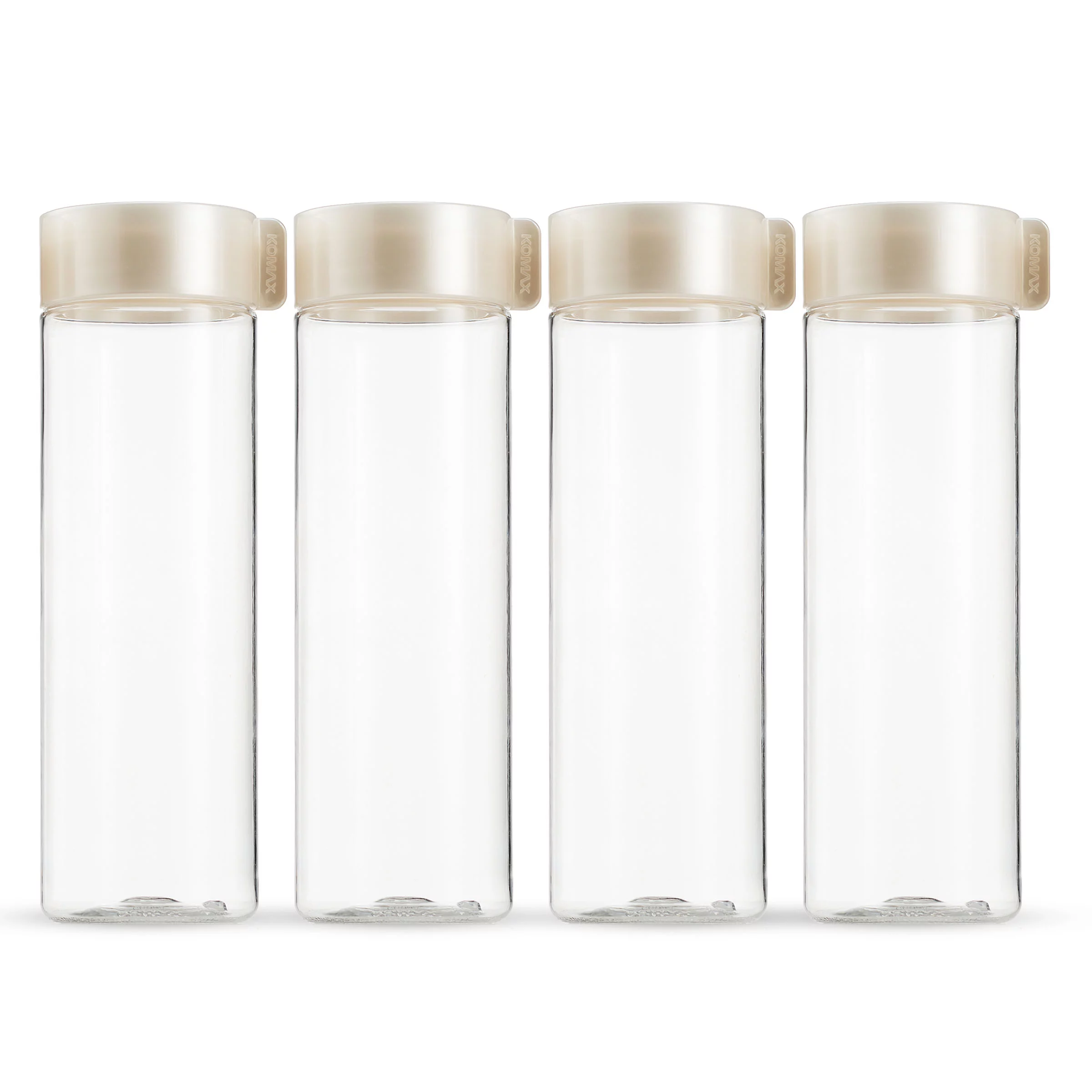 Komax Plastic Juicing Bottles, 4-Pack Reusable Juice Bottles, 18.5-oz