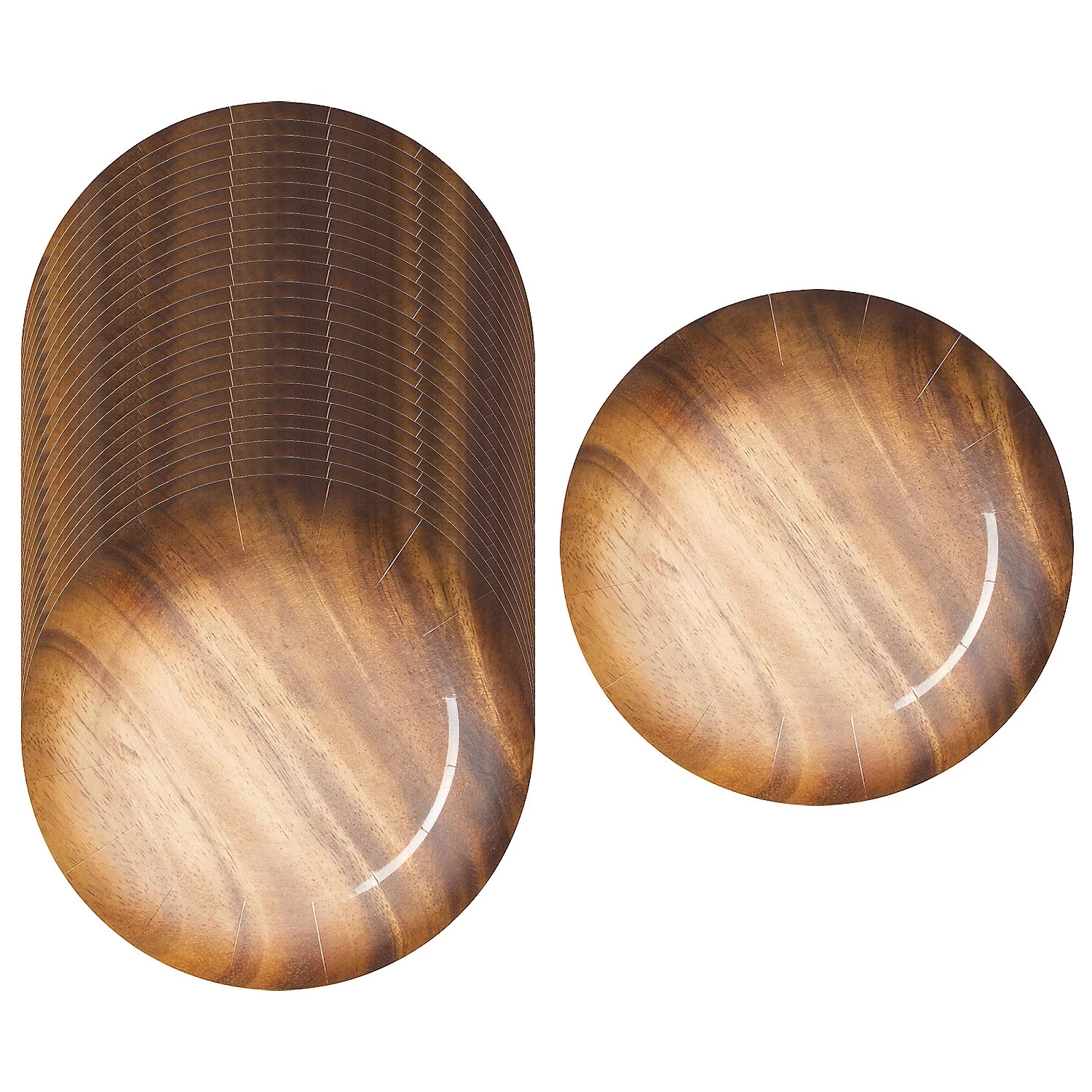Bulk 100 Pieces Faux Acacia Wood Paper Chargers