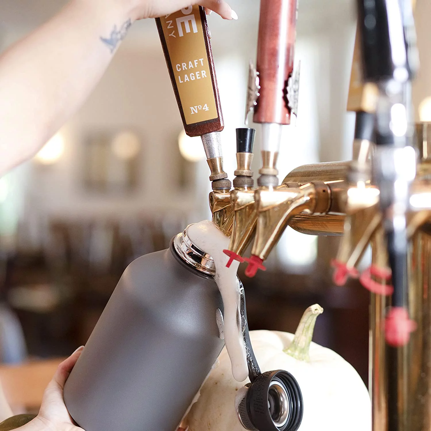 Eco Vessel  64 oz Unisex Boss Trimax Insulated Stainless Steel Water Bottle, Growler Black