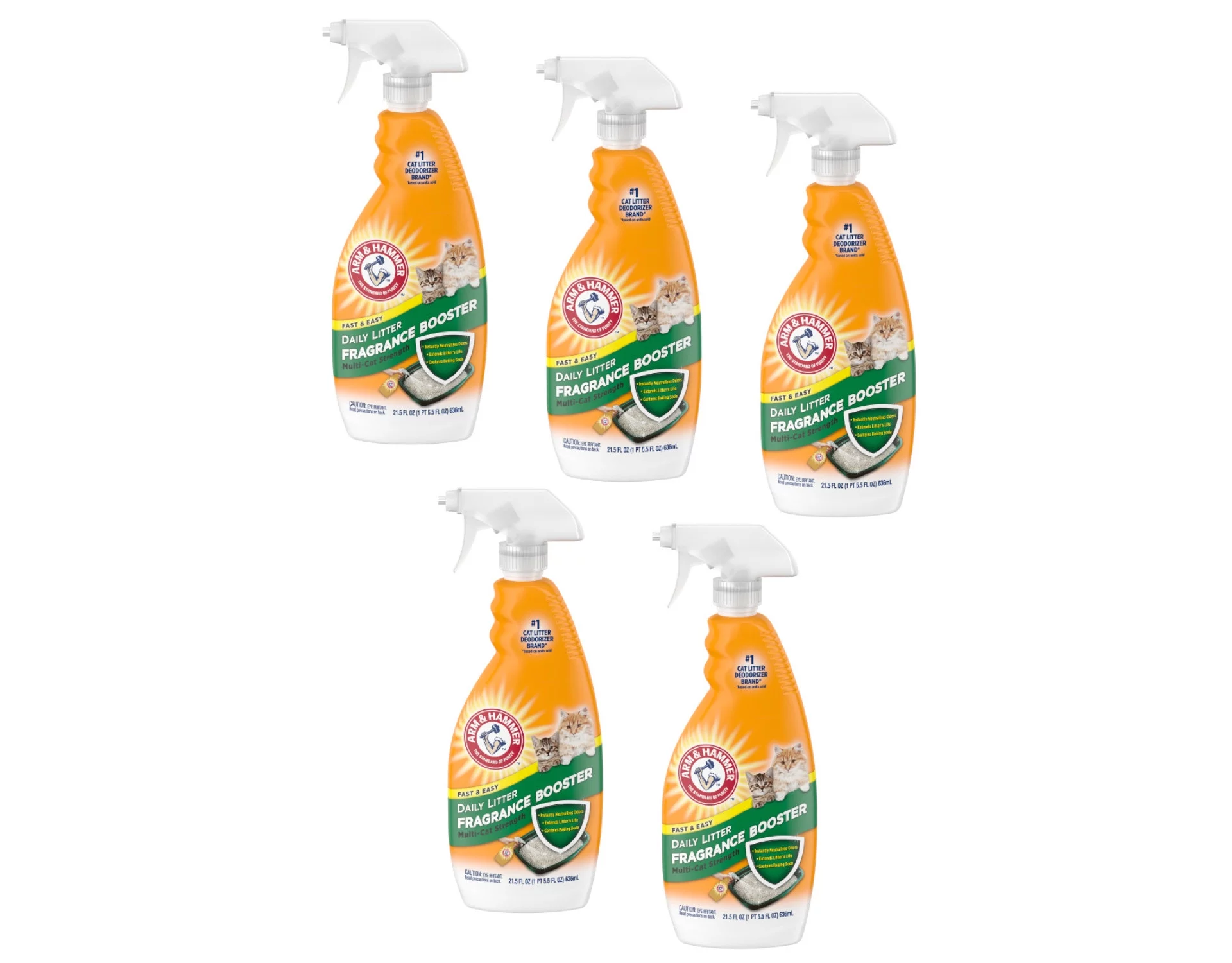 Arm & Hammer Mutli-Cat Strength Daily Litter Fragrance Booster, 21.5 Fluid Ounces - Pack of 5