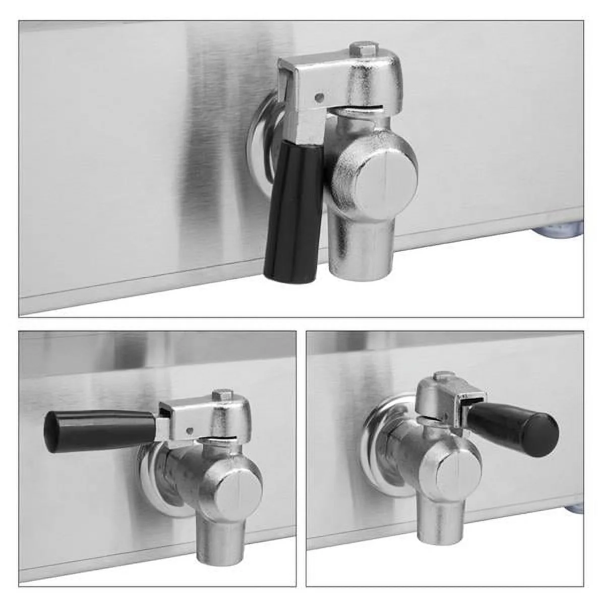 EH102V 16.9QT / 16L Total Capacity 24.9QT/23.6L Stainless Steel Faucet Double Tank Deep Fryer 3400W MAX (8L 8L Big Blue/Large Handle)