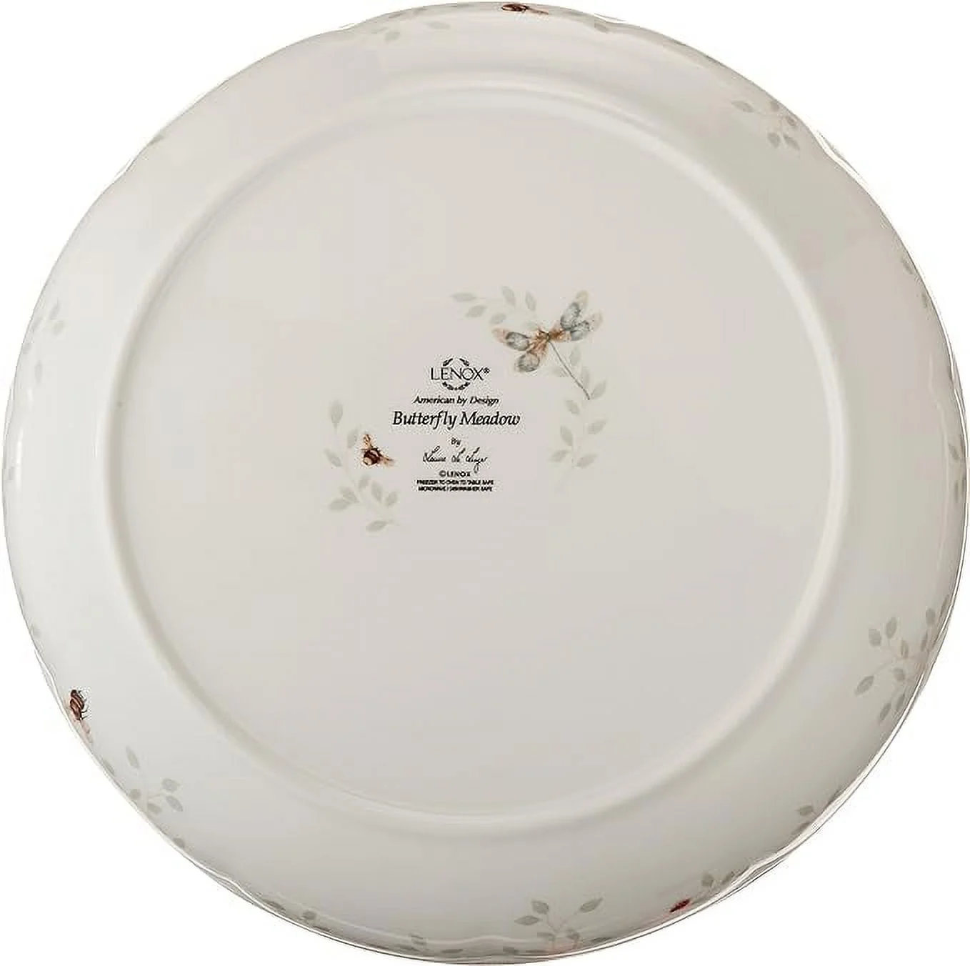 Lenox Butterfly Meadow Low Serving Bowl, White Porcelain