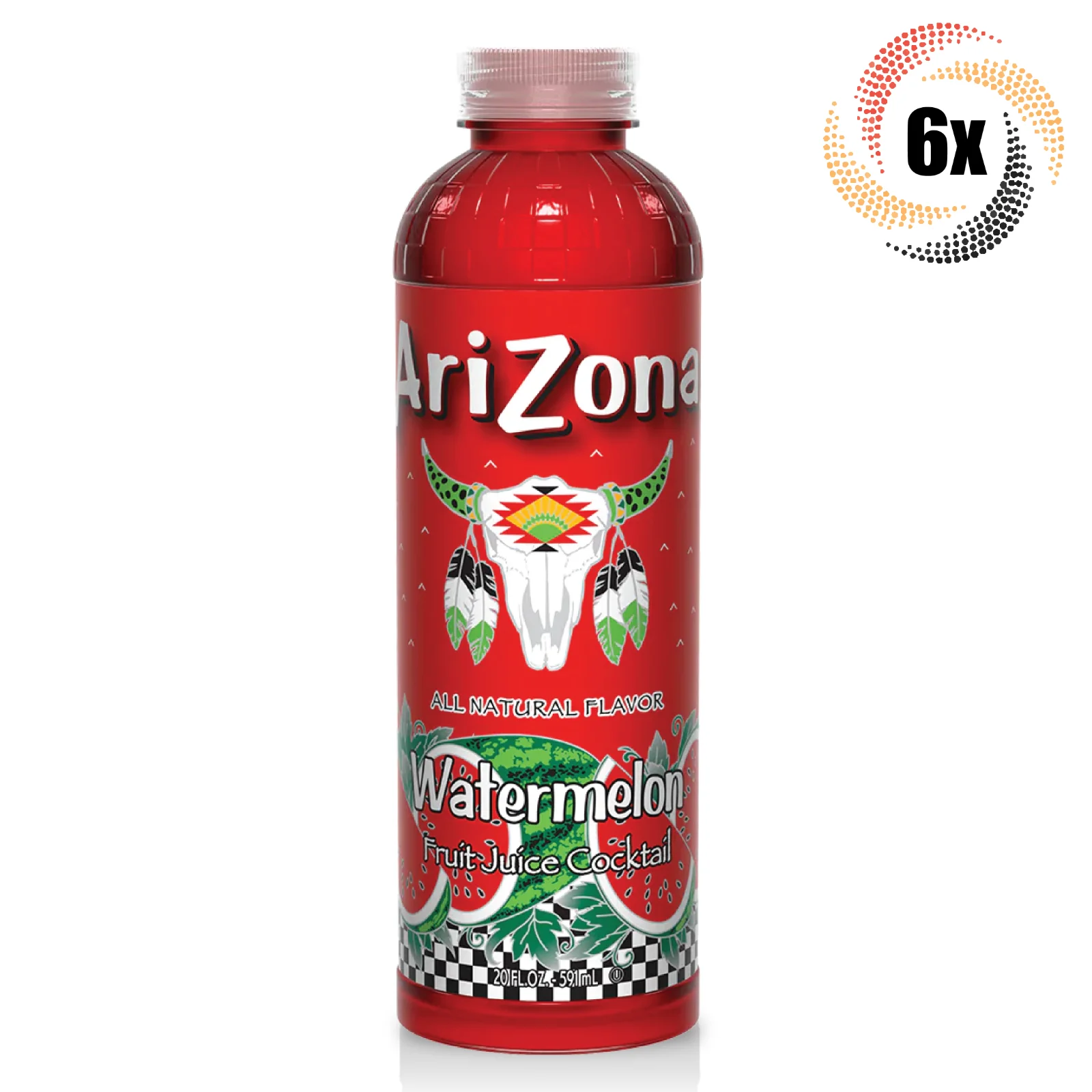 6x Bottles Arizona Watermelon Natural Flavor 20oz Vitamin C ( Fast Shipping! )