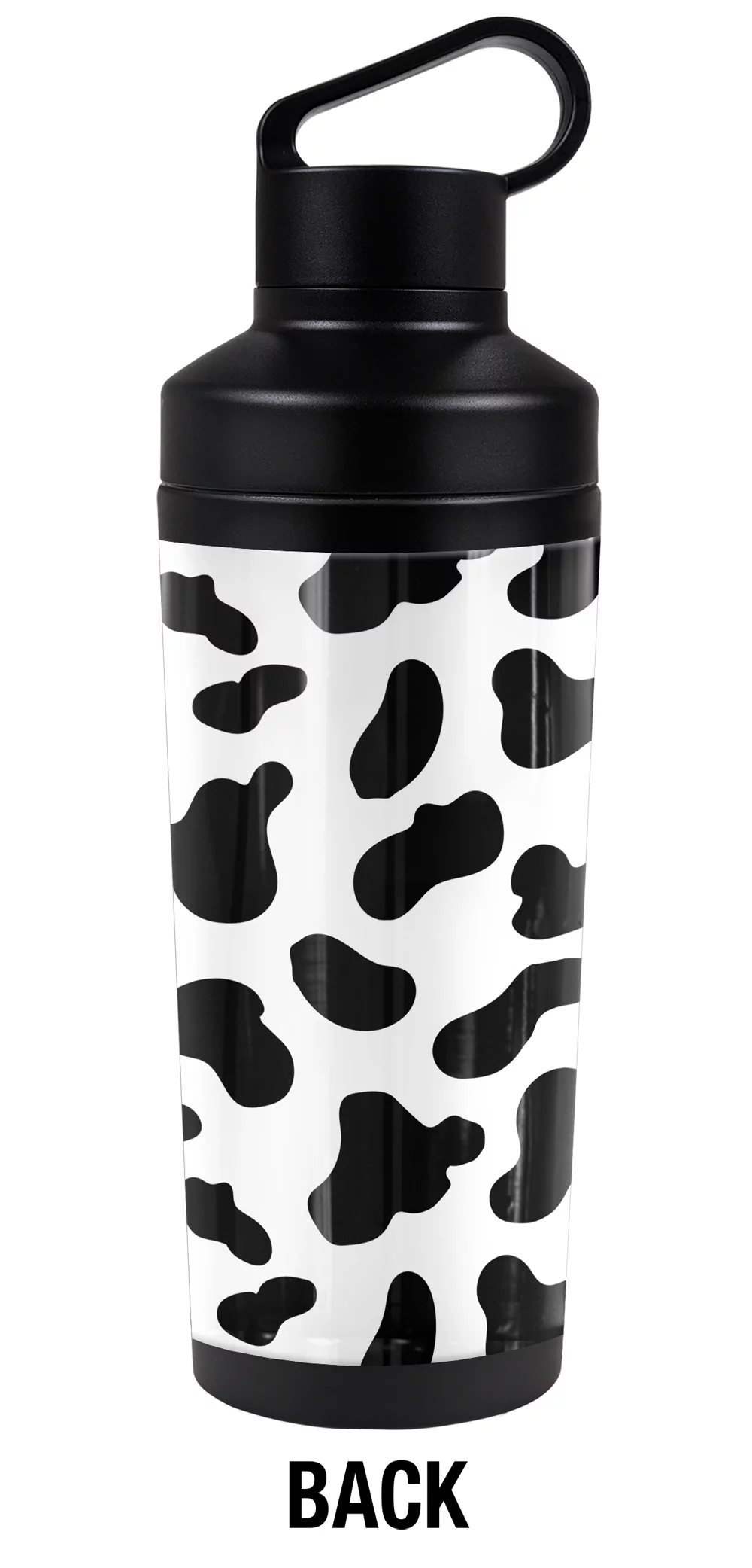 Cow Print 18 oz Insulated Water Bottle, Leak Resistant, Vacuum Insulated Stainless Steel with 2-in-1 Loop Cap