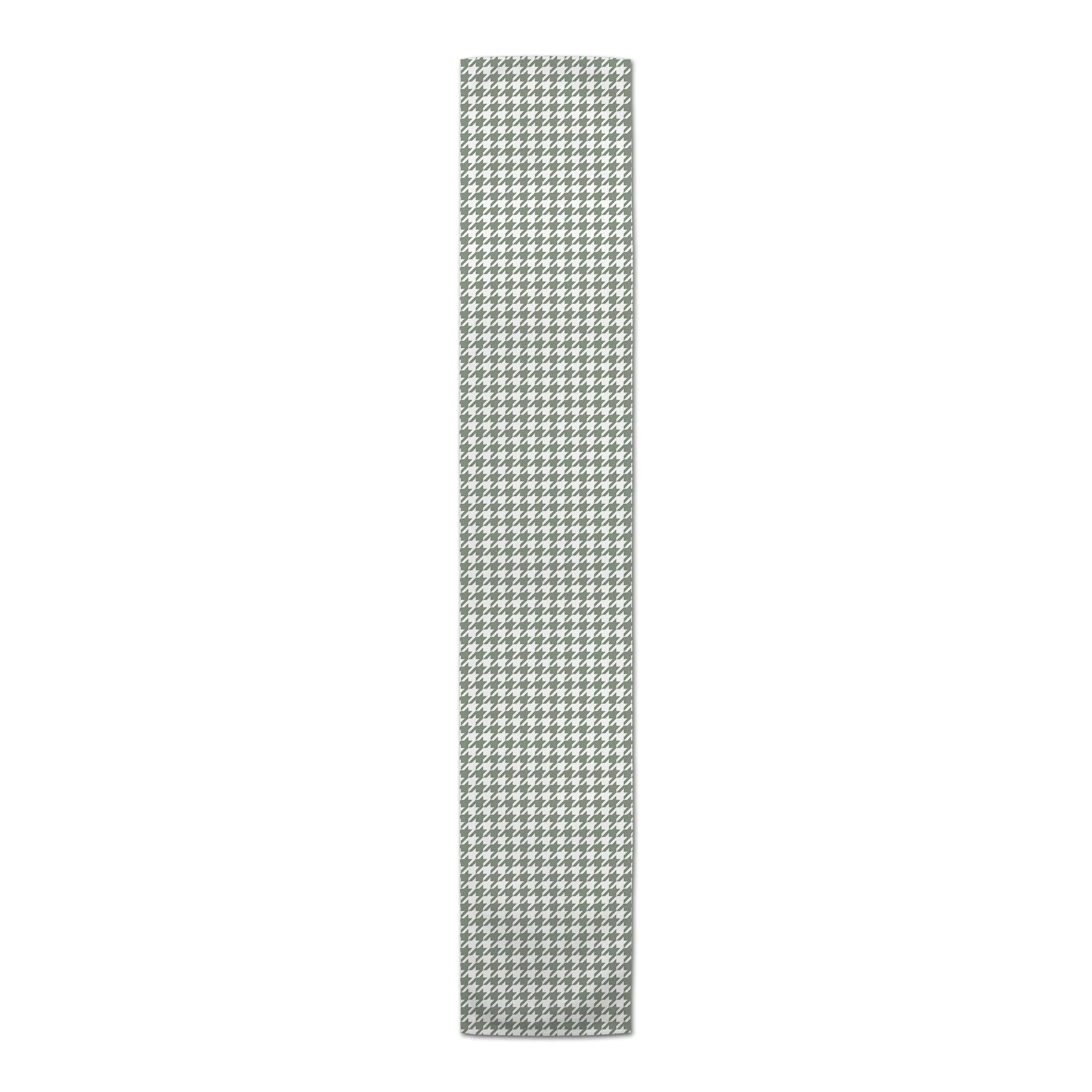 Creative Products Houndstooth Sage Green 16x90 Poly Twill Table Runner