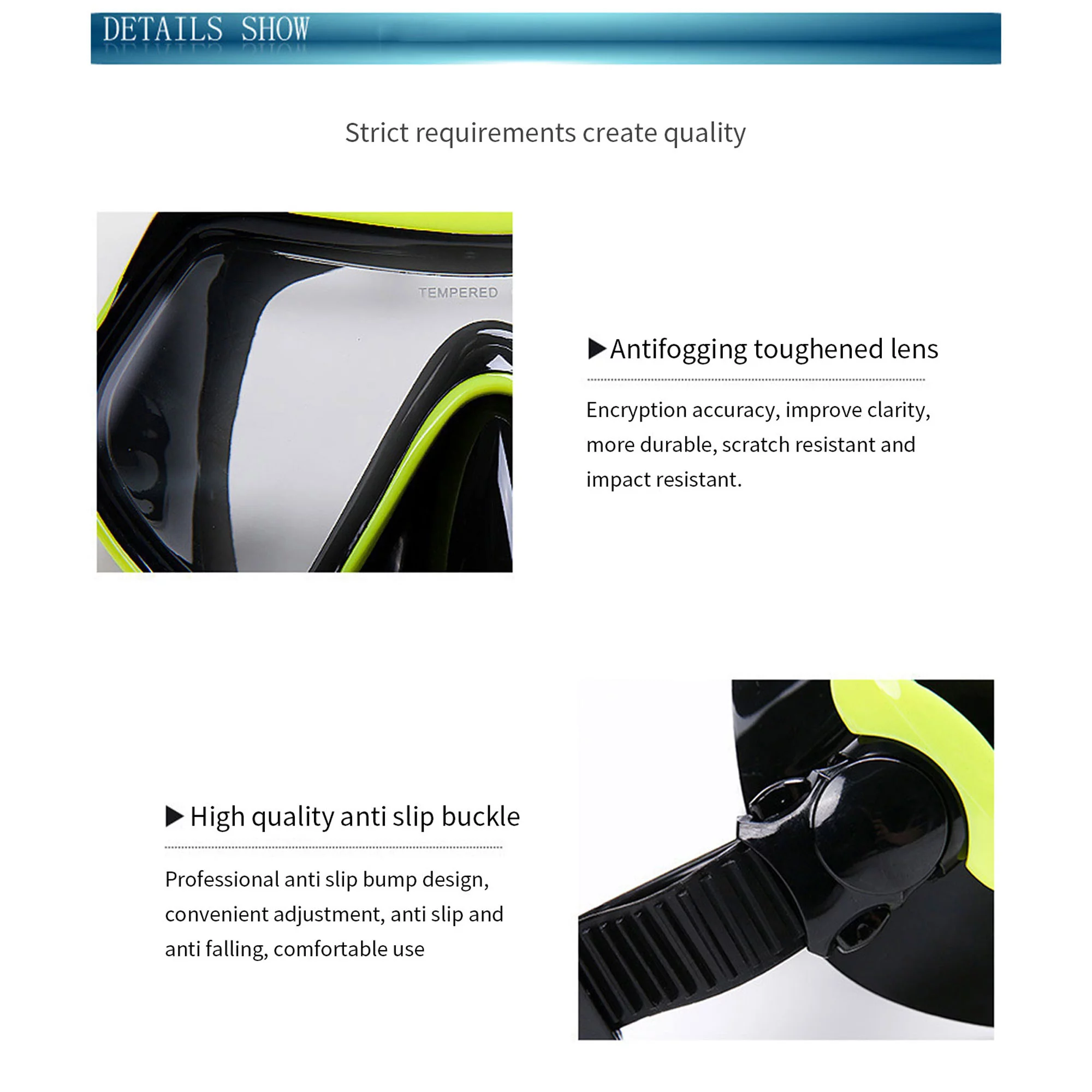 Binpure Silicone Diving Mask with Anti-drop Frame Anti-fog Lens Tool