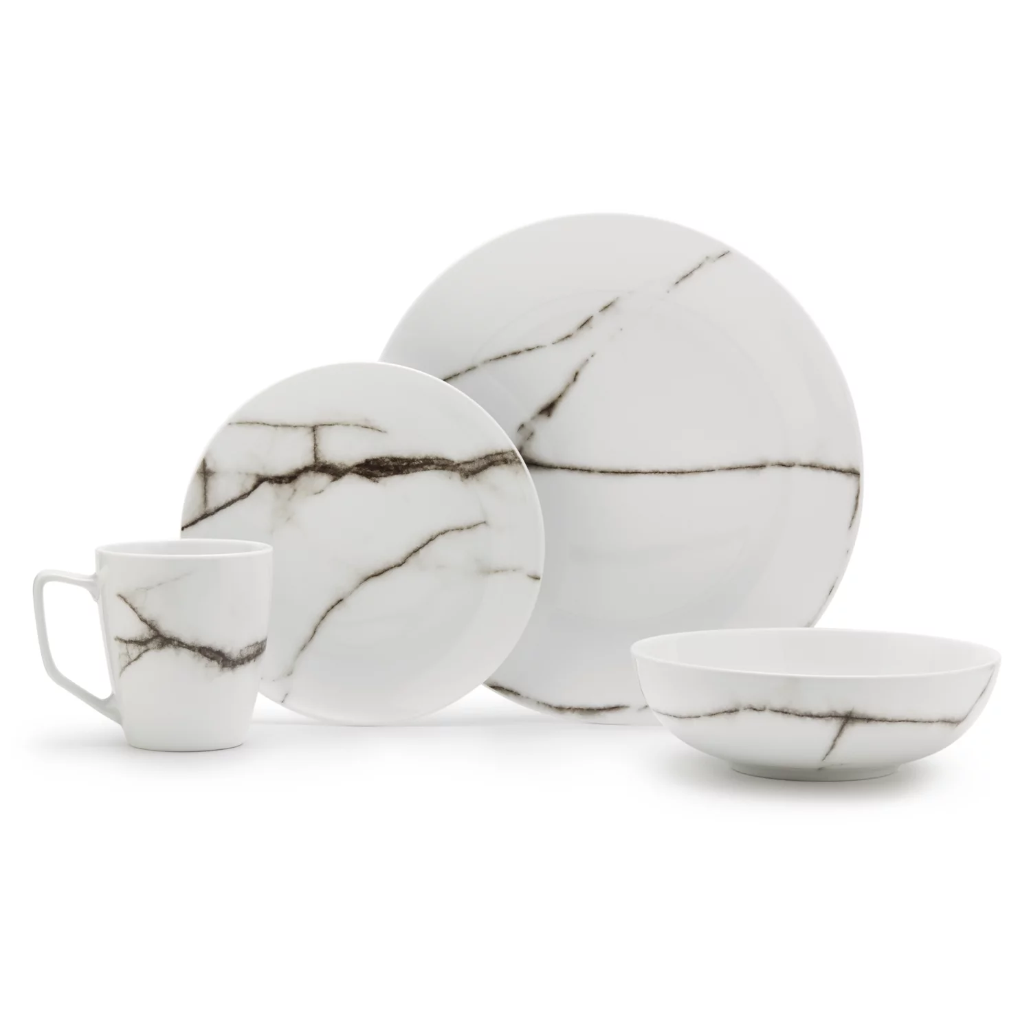 S & Co. Dinnerset 16PC Marble Porcelain