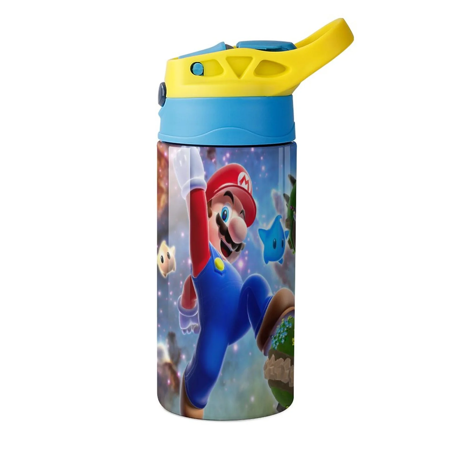 Mario Galaxy Kid's Insulated Water Bottle With Straw Vacuum Stainless Steel Cup Leak-Proof Children Toddler Thermoses