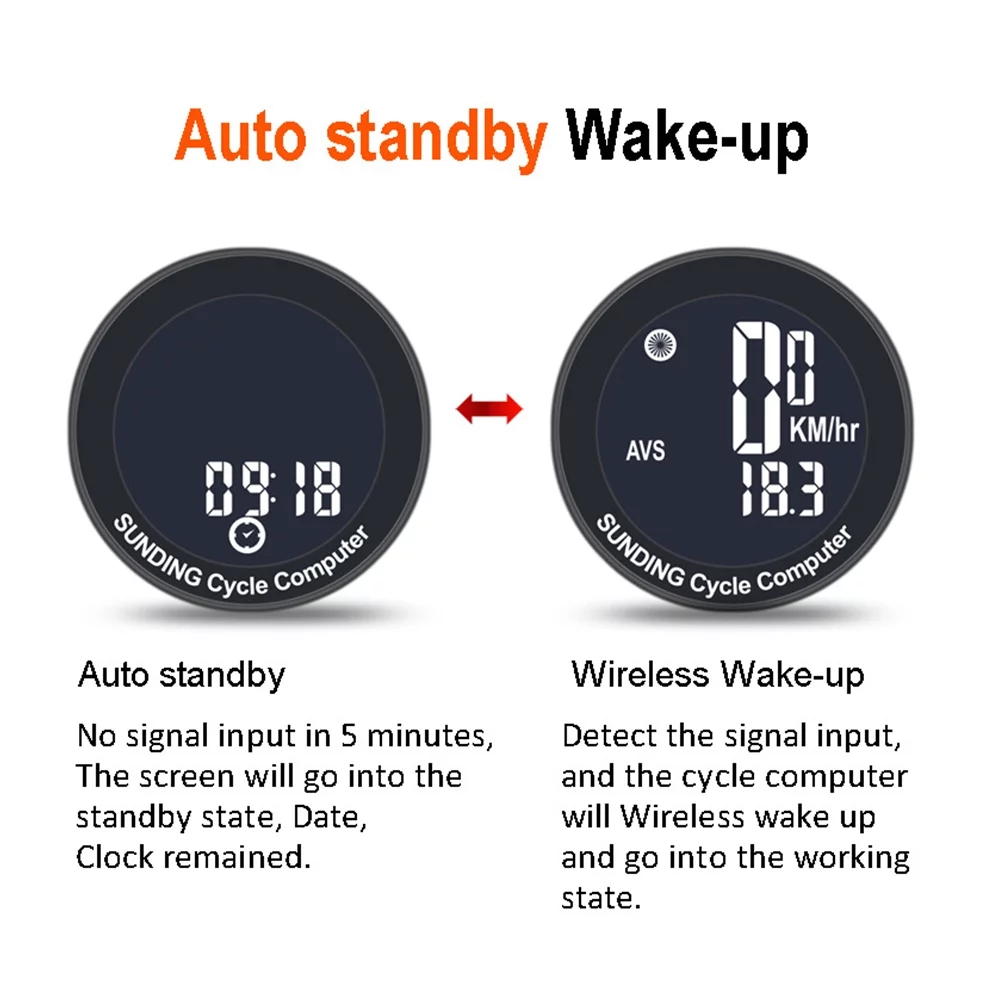 Dcenta Wireless Computer Waterproof Bike Speedometer Multi-functional Odometer