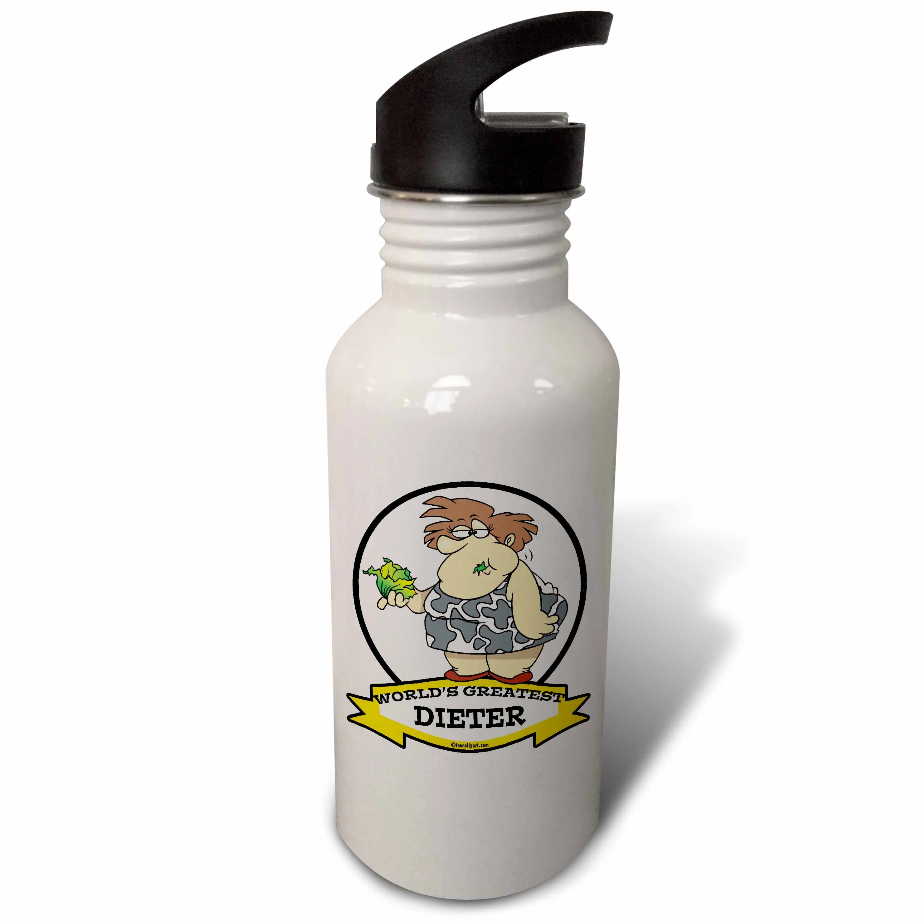Funny Worlds Greatest Dieter Cartoon 21 oz Sports Water Bottle wb-103120-1
