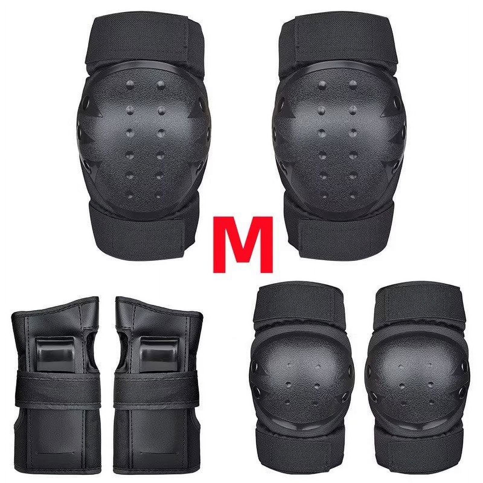 Adult/Child Knee Pad Elbow Pads Guards Protective Gear Set for Roller Skates Bike Skateboard Inline Skatings Scooter Riding Sports, Black M