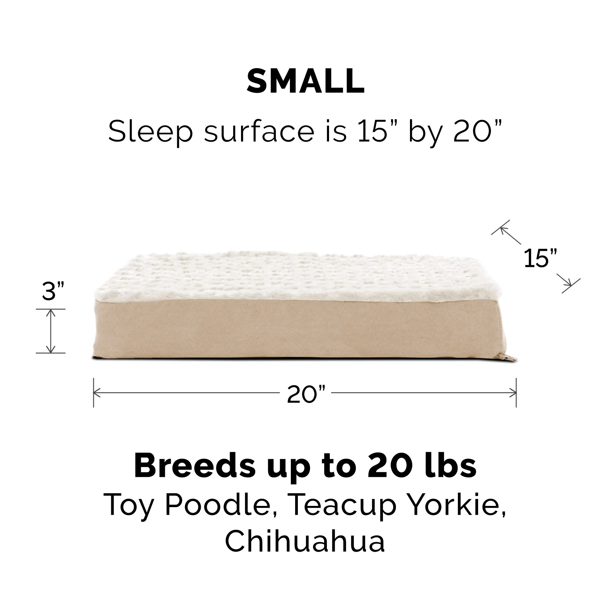 FurHaven Pet Products Ultra Plush Deluxe Cooling Gel Memory Foam Pet Bed for Dogs & Cats - Cream, Small