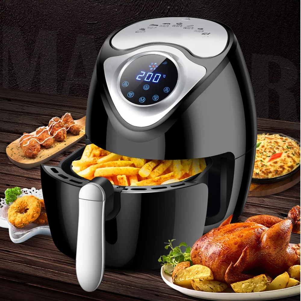 BIGTREE Family Size Air Fryer Touchscreen Oil Free Oven Basket 3 Quart Cooker UL Certified, Black