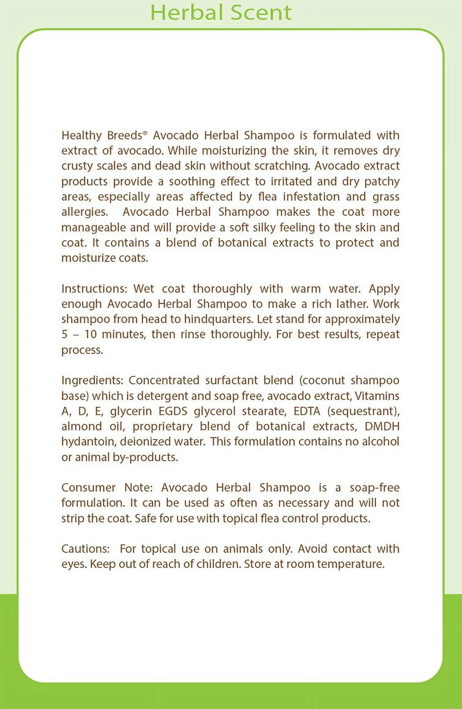 Healthy Breeds 840235157496 Chow Chow Avocado Herbal Dog Shampoo