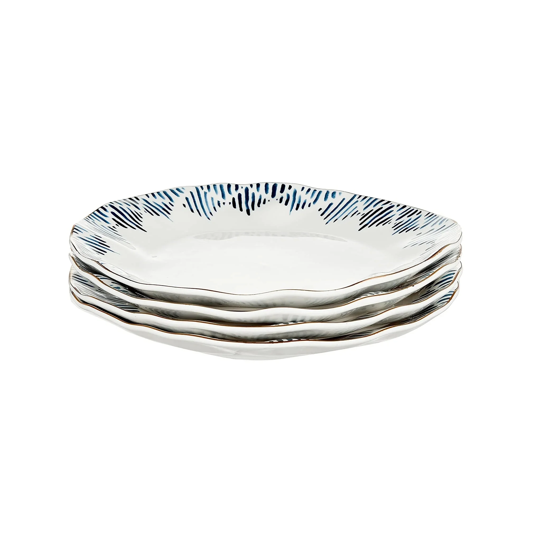 Lenox Blue Bay Dinner Plate Set, 4-Piece, Gold Accents