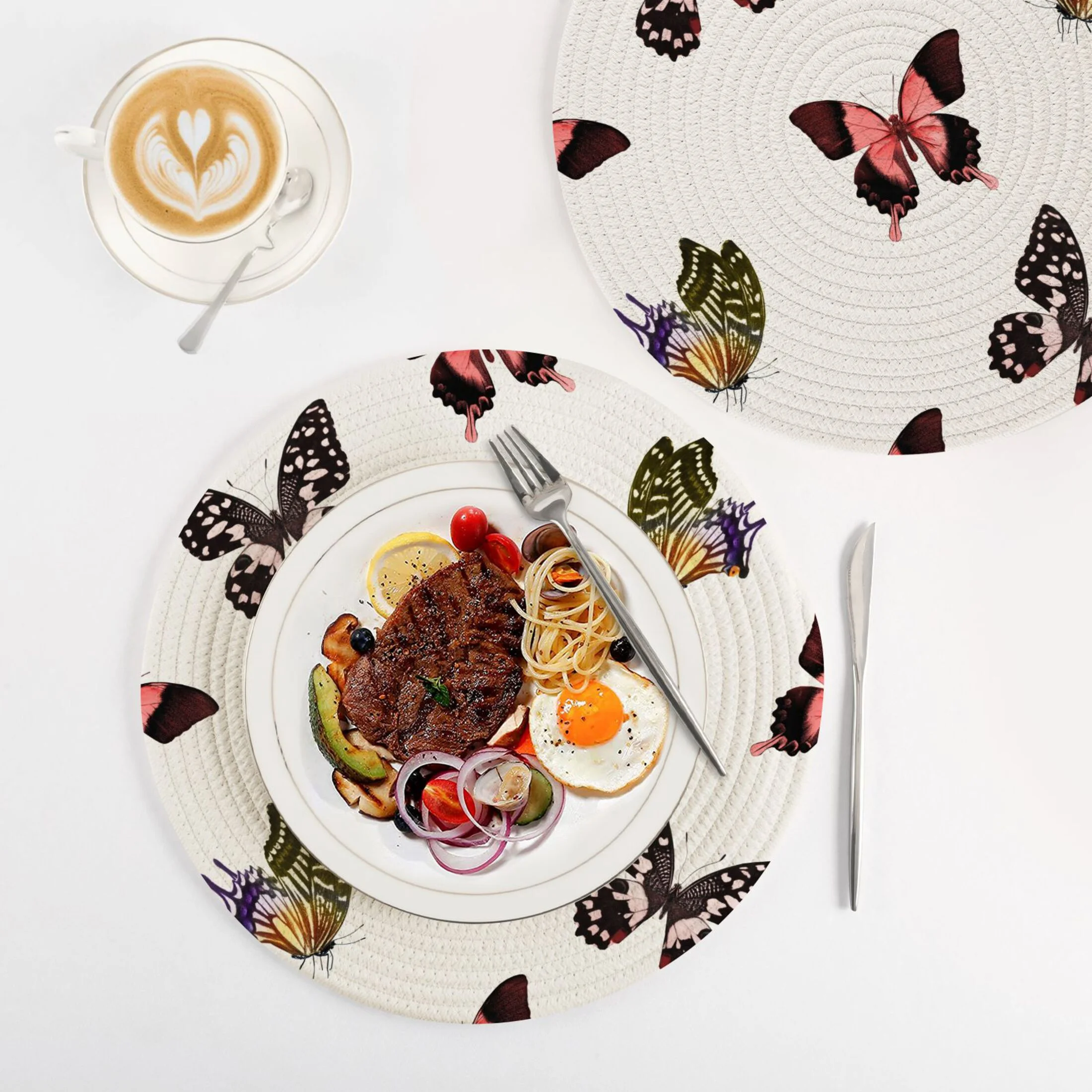Butterflies Pattern 3 PCs Pot Holders Trivets Kitchen 15
