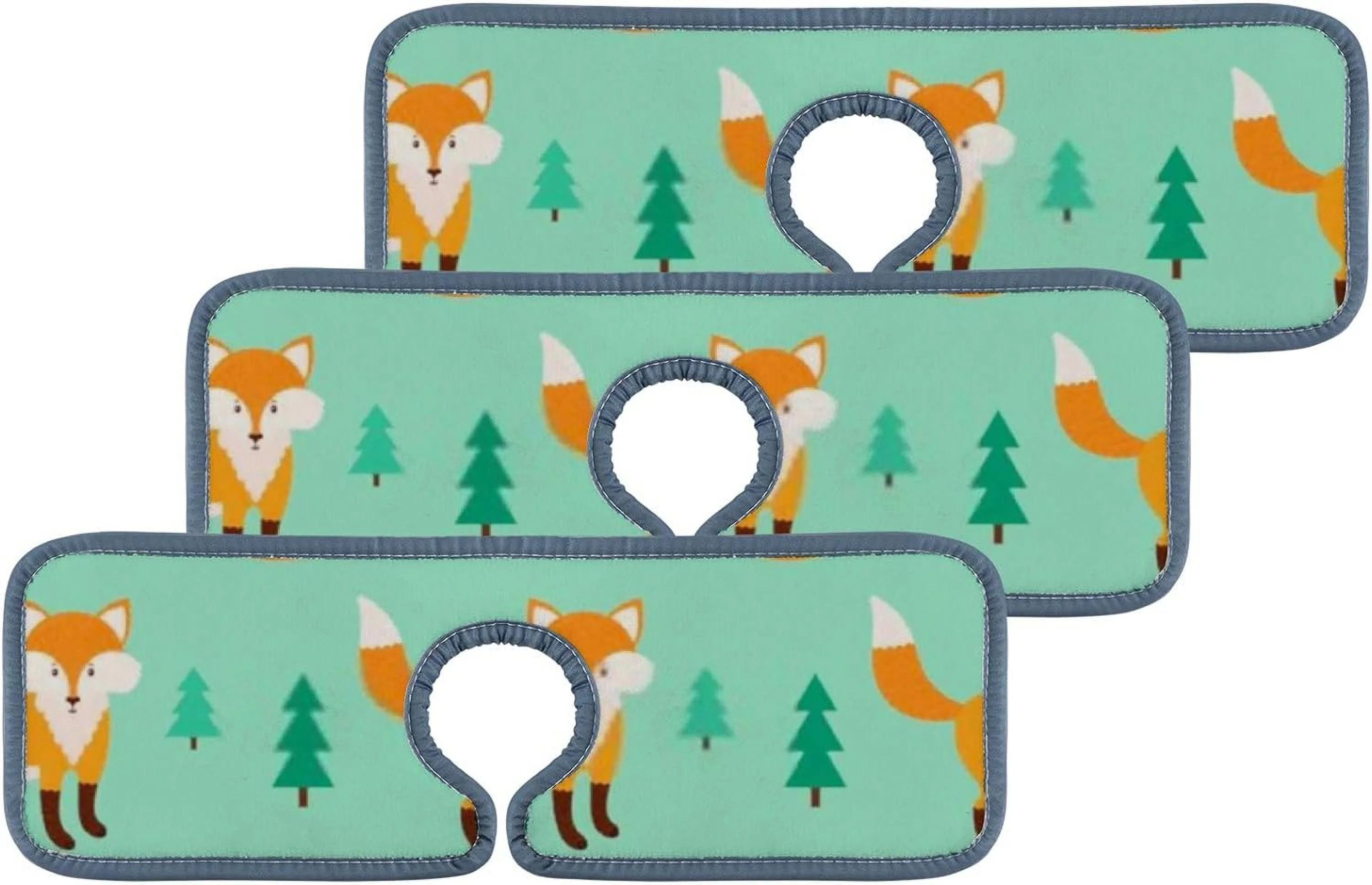 SKYSONIC Faucet Absorbent Mat 2 Pcs Foxes on a Bright Forest Kitchen Faucet Splash Catcher Washable Counter Drying Pads Behind Faucet for Kitchen Bathroom