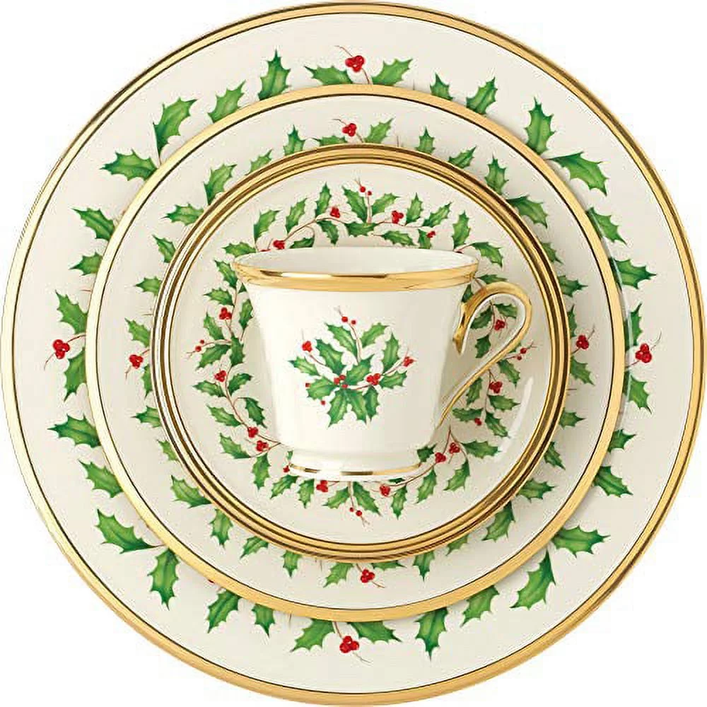 Lenox Holiday 5 Piece Ivory Bone China Place Setting with Gold Accent
