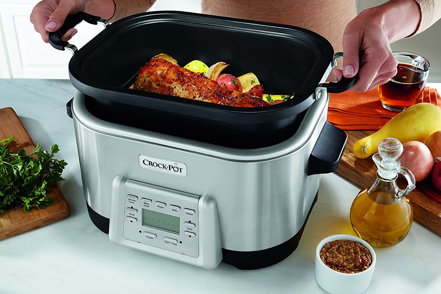 Crock-Pot 6 Quart 5-In-1 Non-Stick Stainless Steel Multi-Cooker Inner Pot