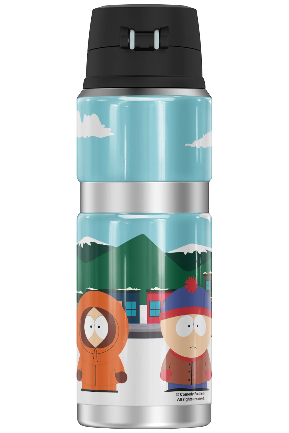 South Park Cartman, Stan, Kyle, Kenny Town Pose THERMOS STAINLESS KING Stainless Steel Drink Bottle, Vacuum insulated & Double Wall, 24oz
