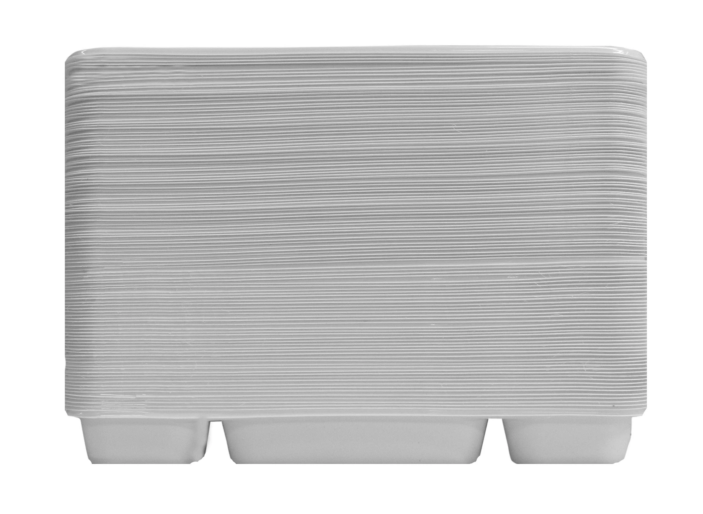 Party Thali Plates Disposable 6 Compartments - 200 Pack (PlasticThali Plates)