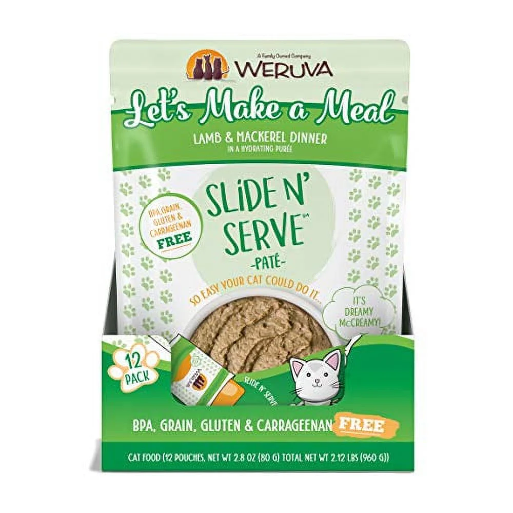 Weruva Slide N' Serve Paté Wet Cat Food, Let’s Make a Meal Lamb  Mackerel Dinner