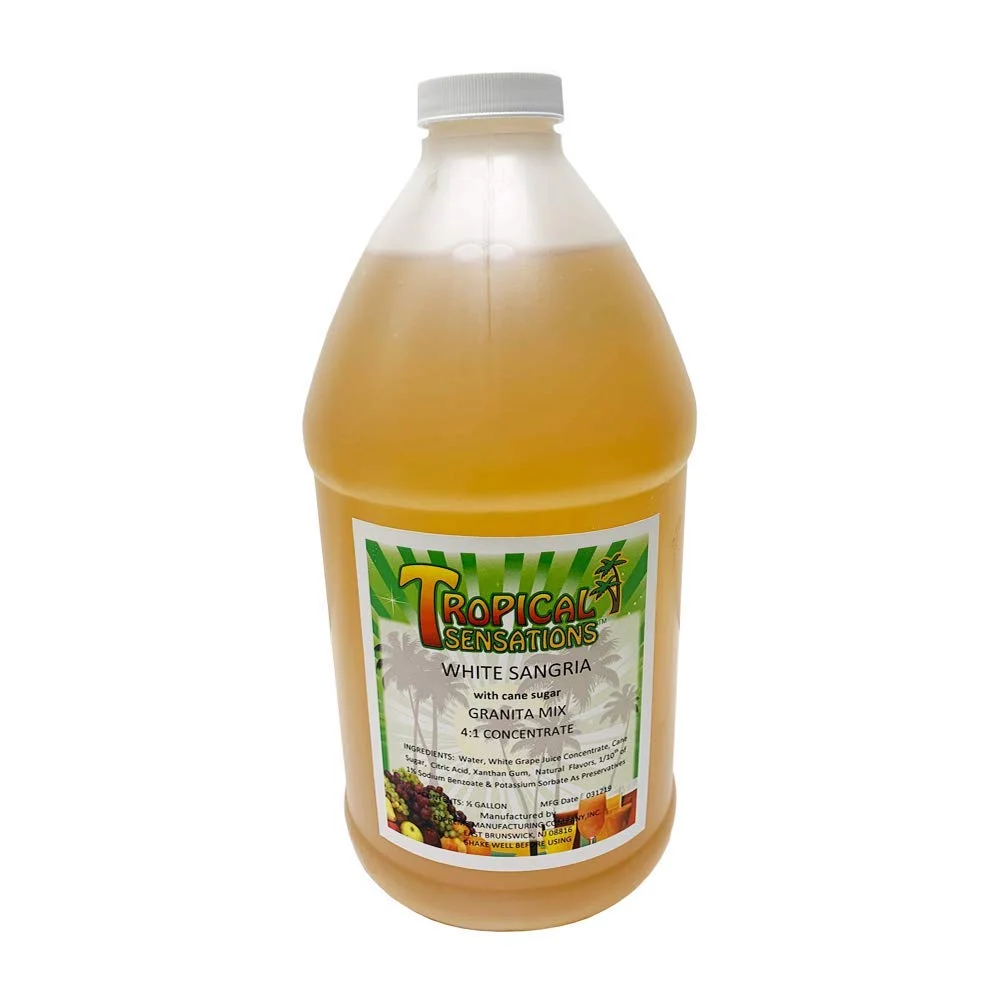 White Sangria Frozen Drink Mix, Tropical Sensations, 64 oz Bottle - Made with Pure Cane Sugar