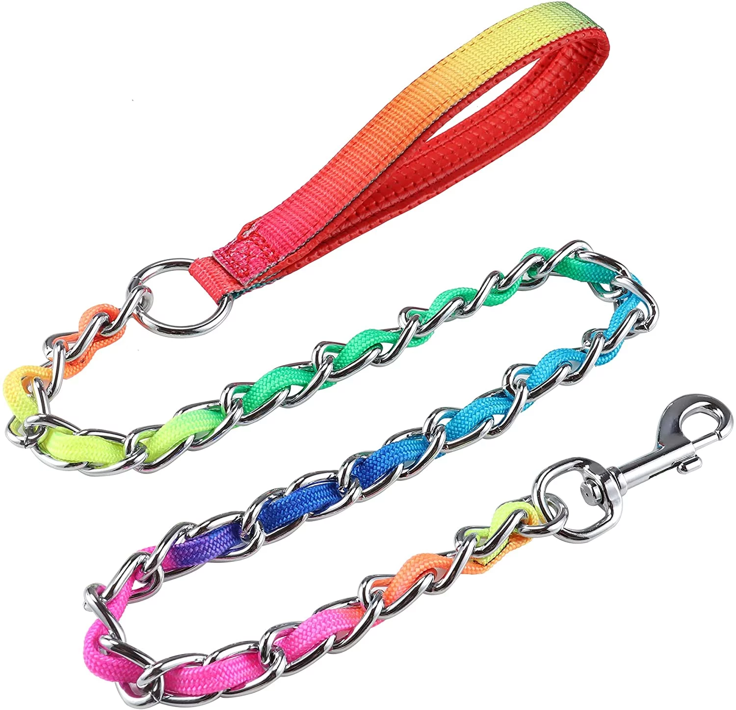 Chain Dog Leash, Stainless Steel Heavy Duty Training Chain Leash with Soft Handle for Medium Large Dogs, 40 inches 3.0 mm