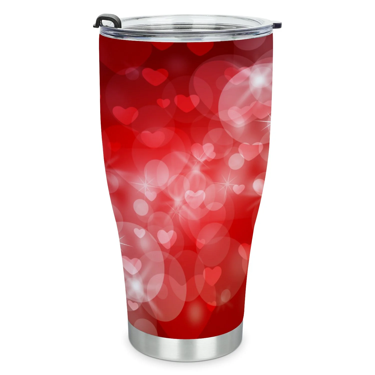 Hidove Stainless Steel Tumbler, Valentine's Heart Optical Background 30oz Leak Proof & Stainless Steel Bottle for Hot & Cold Drinks - Coffee Travel Mug, Water Metal Canteen, Thermal Cup