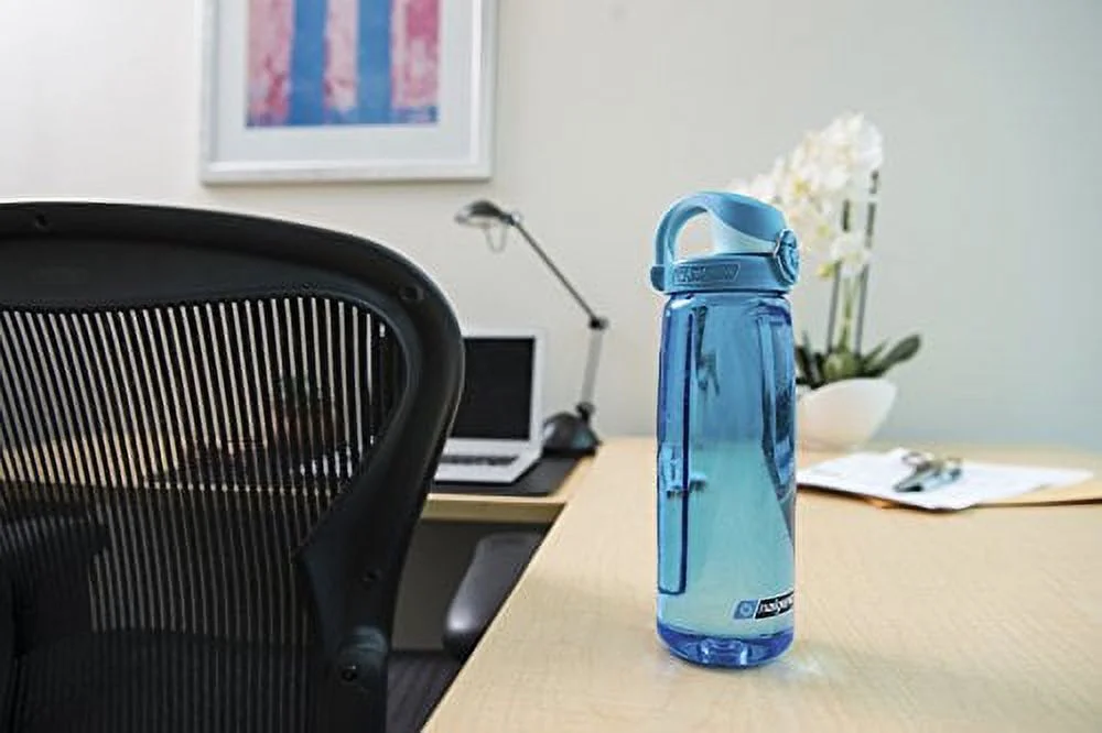Nalgene Tritan On The Fly Water Bottle, Clear with Blue/White, 24Oz