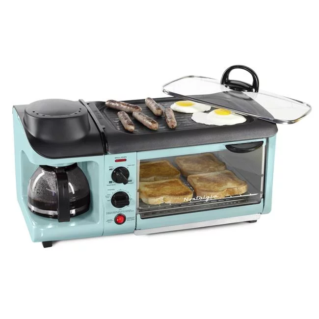 Retro 3-in-1 Family Size Breakfast Station, Aqua