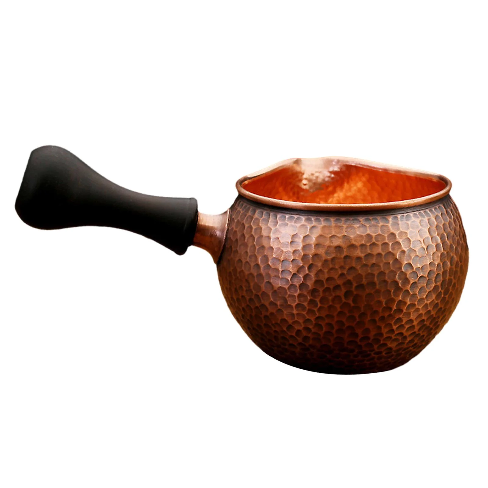 Tongina Copper Creamer Pitcher Milk Pitcher Milk Jug Mini Carafe Coffee Mug and Pouring Spout Multipurpose Latte Espresso Milk Pourer Hammer pattern