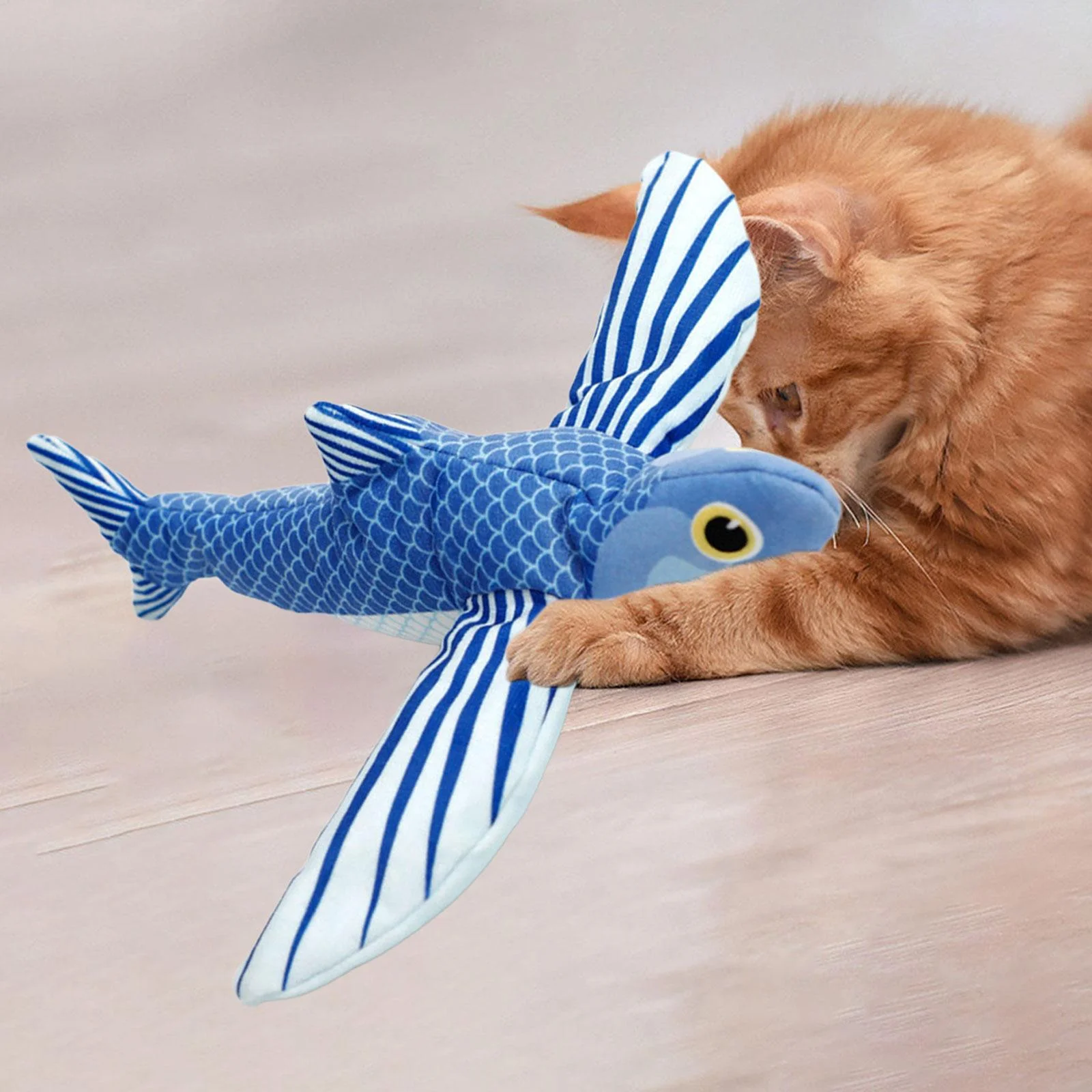 Gazechimp Interactive Cat Toy Pet Training Durable Touch Activated Kitten Toy Exercise Blue Fishes