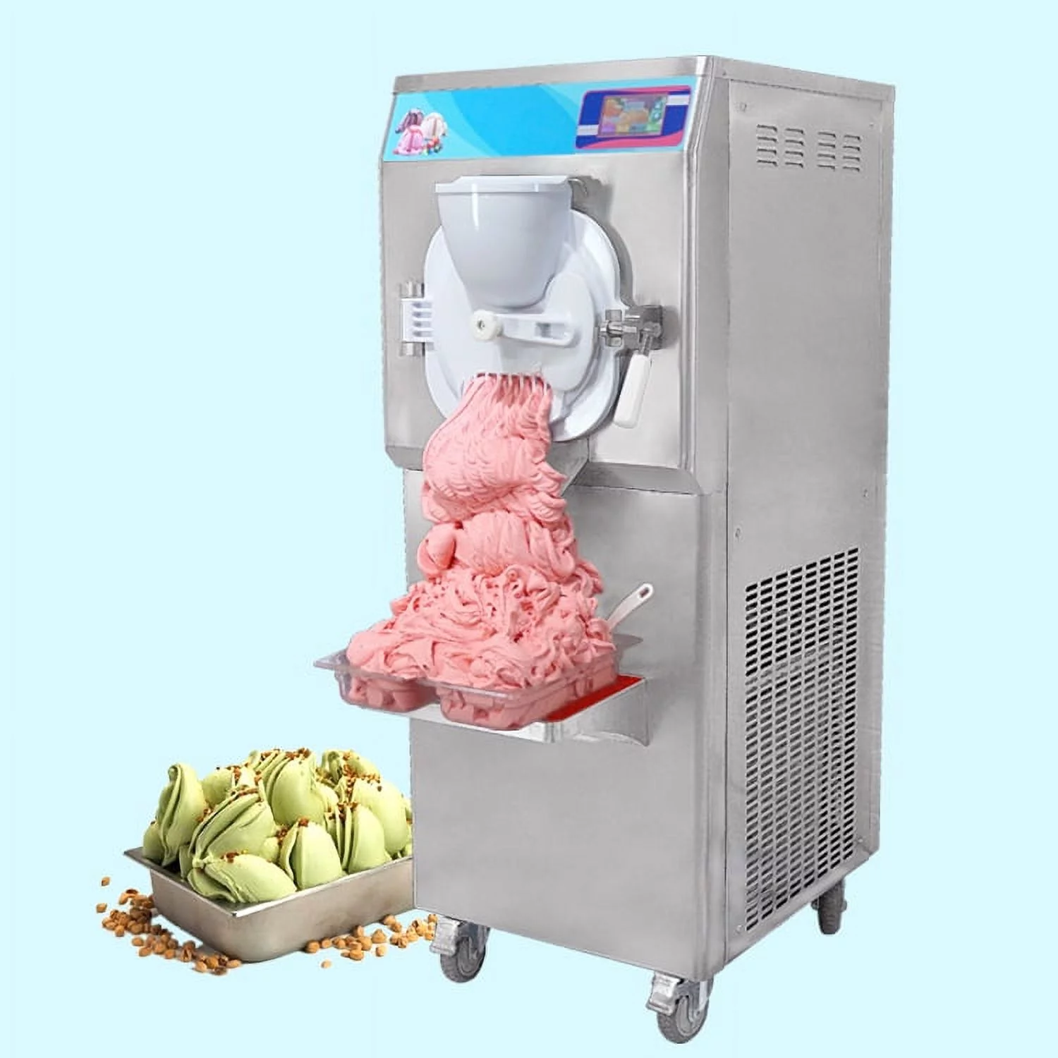 Kolice Commercial Gelato Hard Ice Cream Machine,Italian Water Ice Machine,12 -15 Gal / Hour