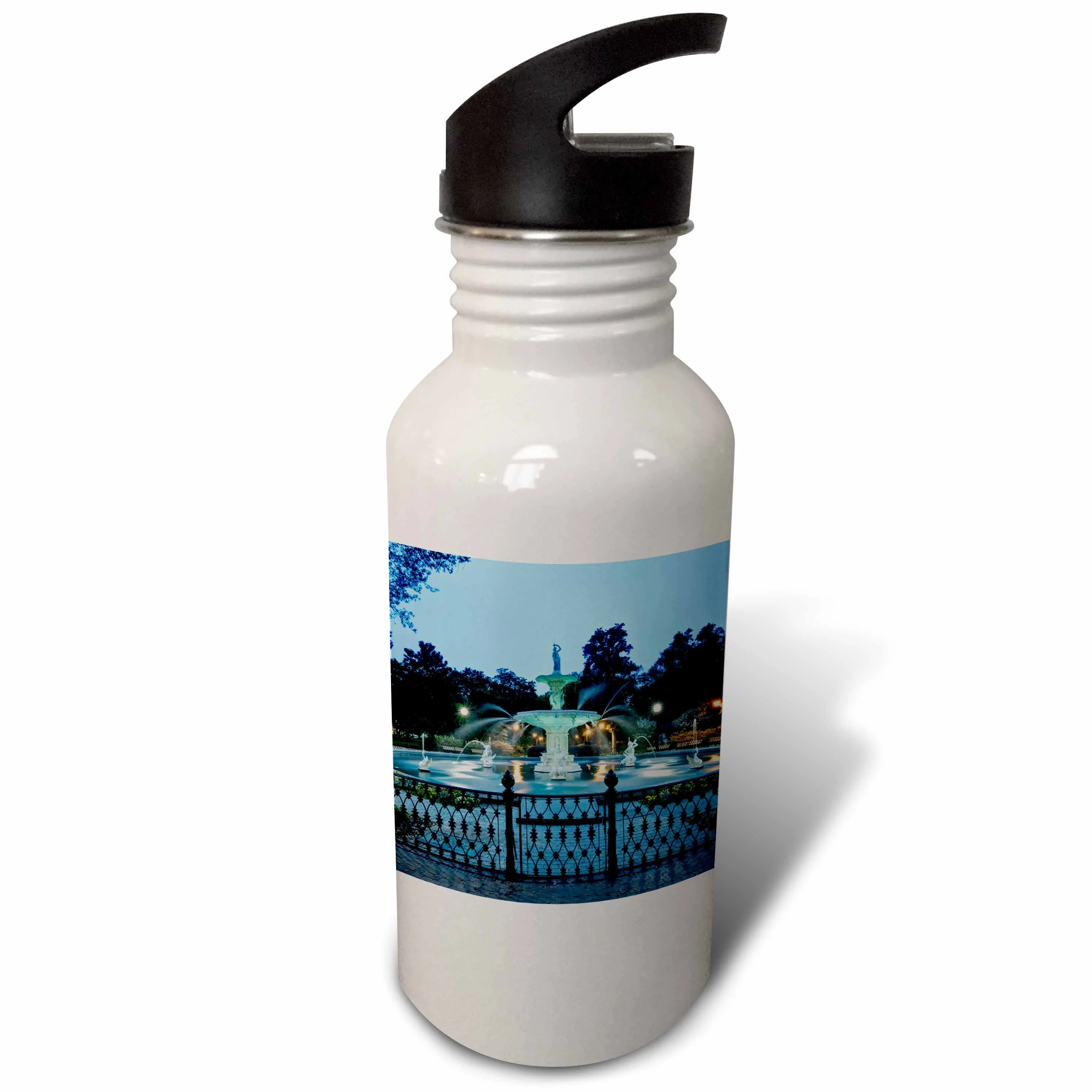 USA, Georgia, Savannah, Forsyth Park Fountain - US11 RTI0019 - Rob Tilley 21 oz Sports Water Bottle wb-143873-1