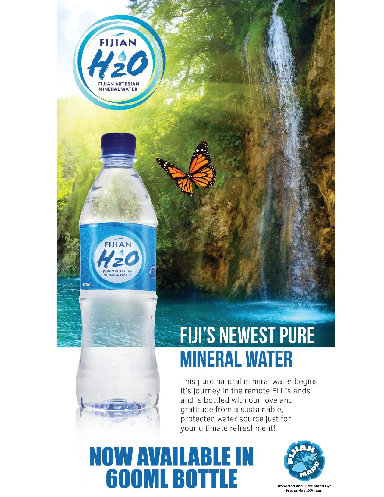 Fijian H20 Natural ARTESIAN Mineral Water Case Pack of 24 (20.28 Oz Bottle) Discover Fiji's Finest H20, Naturally High pH & SMOOTH TASTE